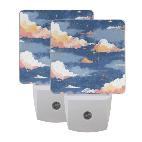 Night Light 3x4.5x1.4In LED Sensor Night Light Instruction Bedroom Baby Room Stairway Hallway Entry Night Light Cartoon Sky