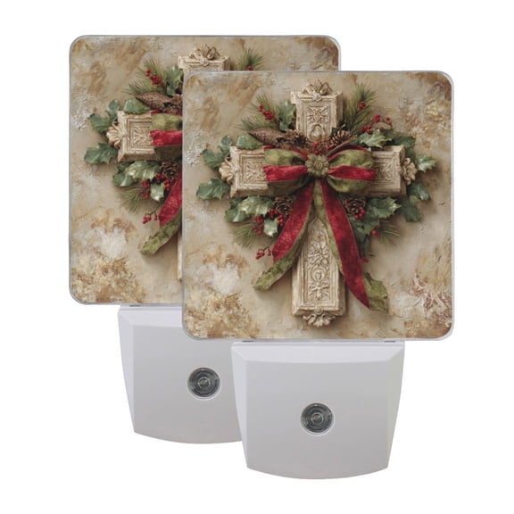 Night Light 3x4.5x1.4In LED Sensor Night Light Instruction Bedroom Baby Room Stairway Hallway Entry Night Light Christmas Cross Cartoon