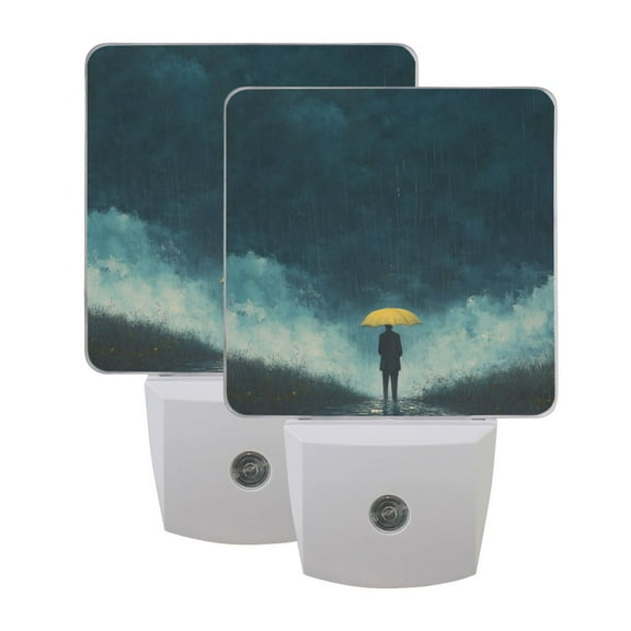 Night Light 3x4.5x1.4In LED Sensor Night Light Instruction Bedroom Baby Room Stairway Hallway Entry Night Light Cool Blue Rain