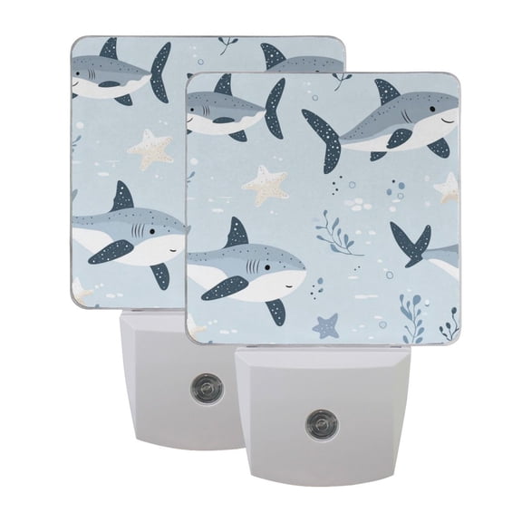 Night Light 3x4.5x1.4In LED Sensor Night Light Instruction Bedroom Baby Room Stairway Hallway Entry Night Light Cool Shark