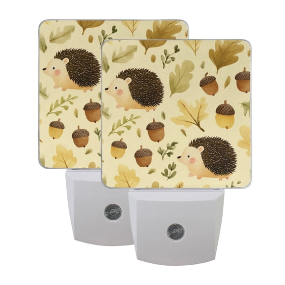 Night Light 3x4.5x1.4In LED Sensor Night Light Instruction Bedroom Baby Room Stairway Hallway Entry Night Light Cute Hedgehog Acorn Dots