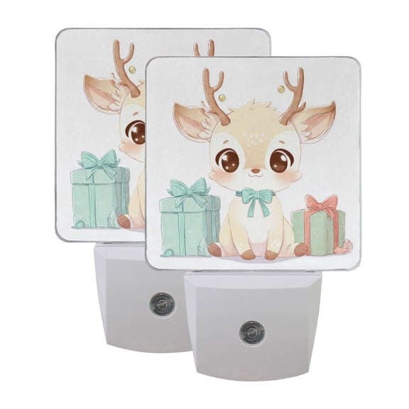 Night Light 3x4.5x1.4In LED Sensor Night Light Instruction Bedroom Baby Room Stairway Hallway Entry Night Light Cute Little Deer