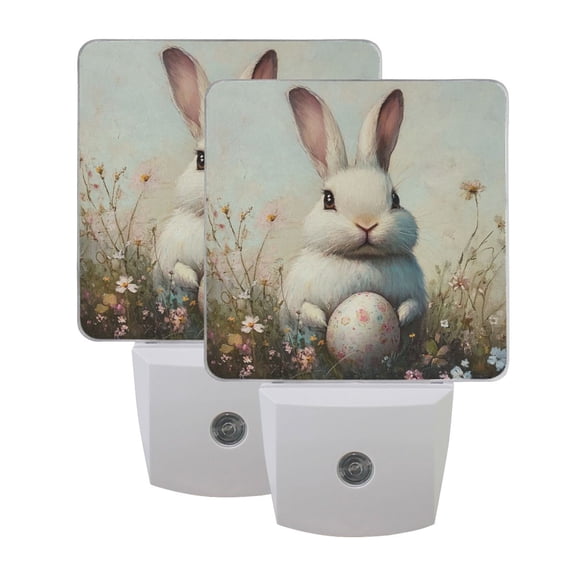 Night Light 3x4.5x1.4In LED Sensor Night Light Instruction Bedroom Baby Room Stairway Hallway Entry Night Light Egg-carrying Rabbit