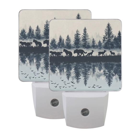 Night Light 3x4.5x1.4In LED Sensor Night Light Instruction Bedroom Baby Room Stairway Hallway Entry Night Light Forest Animals
