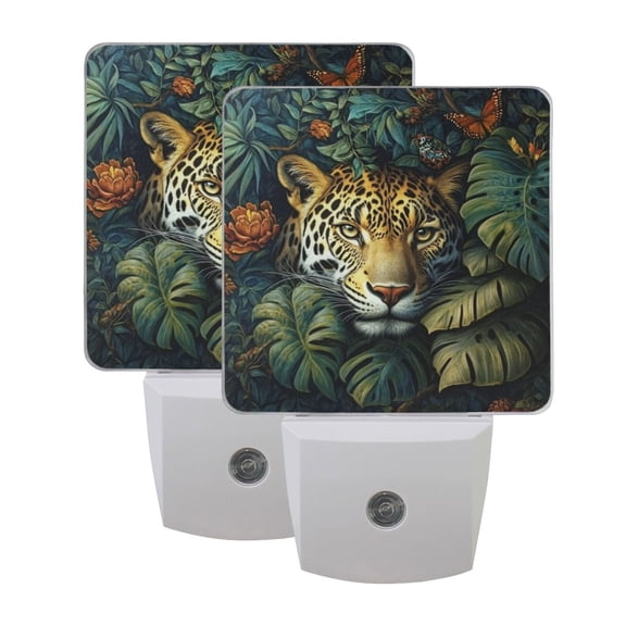 Night Light 3x4.5x1.4In LED Sensor Night Light Instruction Bedroom Baby Room Stairway Hallway Entry Night Light Forest Fierce Tiger