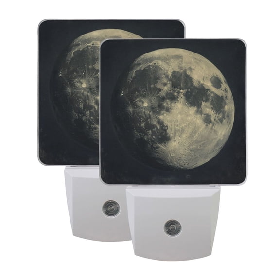 Night Light 3x4.5x1.4In LED Sensor Night Light Instruction Bedroom Baby Room Stairway Hallway Entry Night Light Grey Big Moon