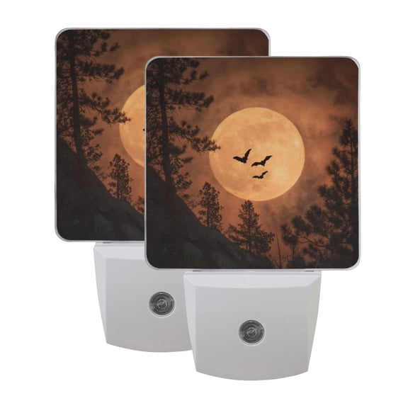 Night Light 3x4.5x1.4In LED Sensor Night Light Instruction Bedroom Baby Room Stairway Hallway Entry Night Light Halloween Bat
