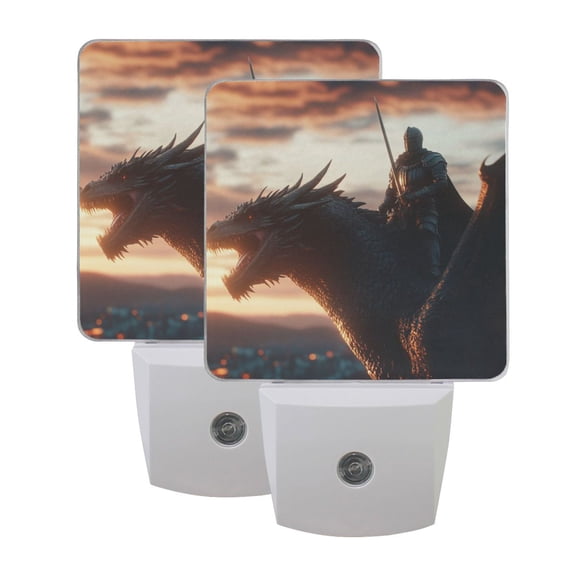 Night Light 3x4.5x1.4In LED Sensor Night Light Instruction Bedroom Baby Room Stairway Hallway Entry Night Light Knight and Dragon