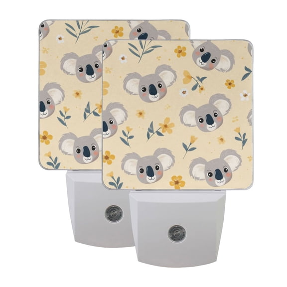 Night Light 3x4.5x1.4In LED Sensor Night Light Instruction Bedroom Baby Room Stairway Hallway Entry Night Light Koala Bears Digital Pattern