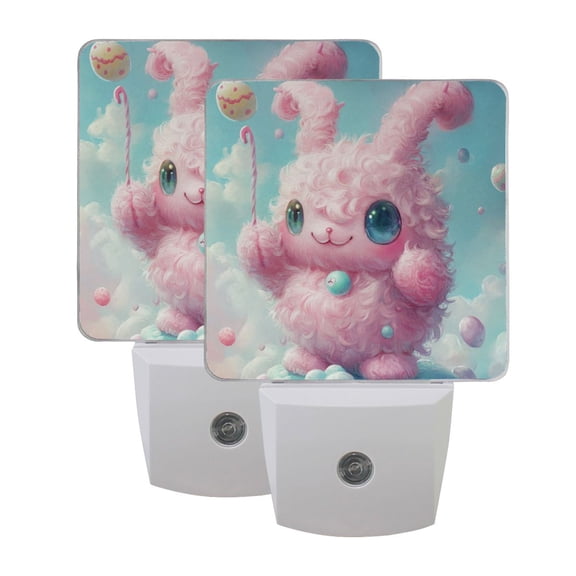 Night Light 3x4.5x1.4In LED Sensor Night Light Instruction Bedroom Baby Room Stairway Hallway Entry Night Light Little Pink Cartoon Bunny