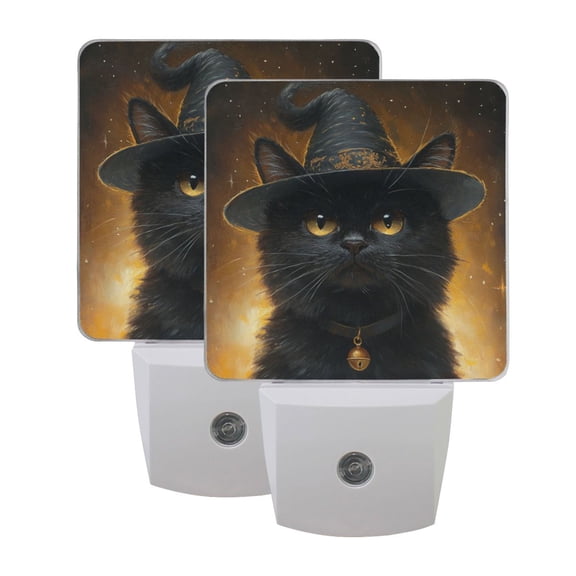 Night Light 3x4.5x1.4In LED Sensor Night Light Instruction Bedroom Baby Room Stairway Hallway Entry Night Light Magic Black Cat