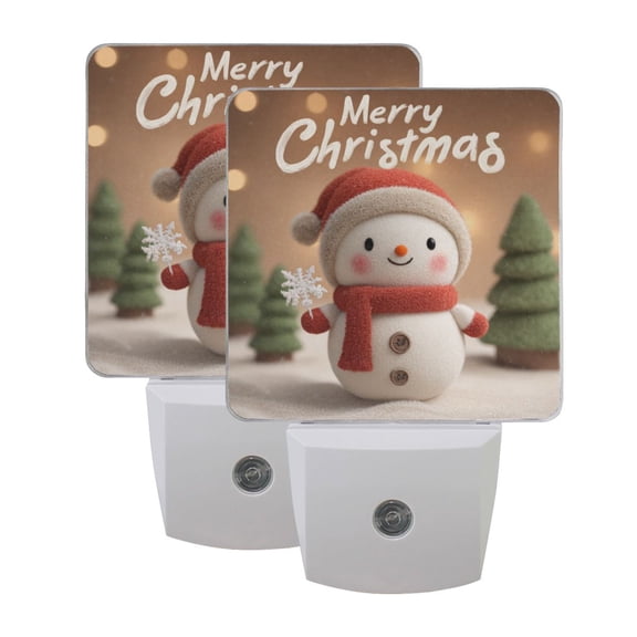 Night Light 3x4.5x1.4In LED Sensor Night Light Instruction Bedroom Baby Room Stairway Hallway Entry Night Light Mini Christmas Snowman