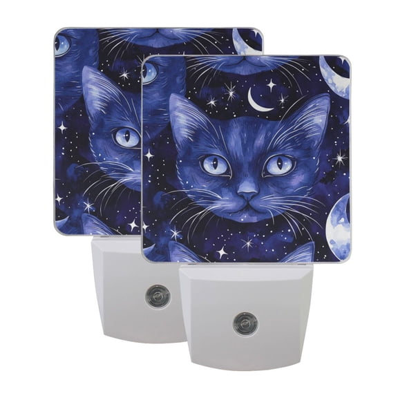 Night Light 3x4.5x1.4In LED Sensor Night Light Instruction Bedroom Baby Room Stairway Hallway Entry Night Light Moonlight Cat