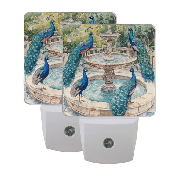 Night Light 3x4.5x1.4In LED Sensor Night Light Instruction Bedroom Baby Room Stairway Hallway Entry Night Light Peacocks
