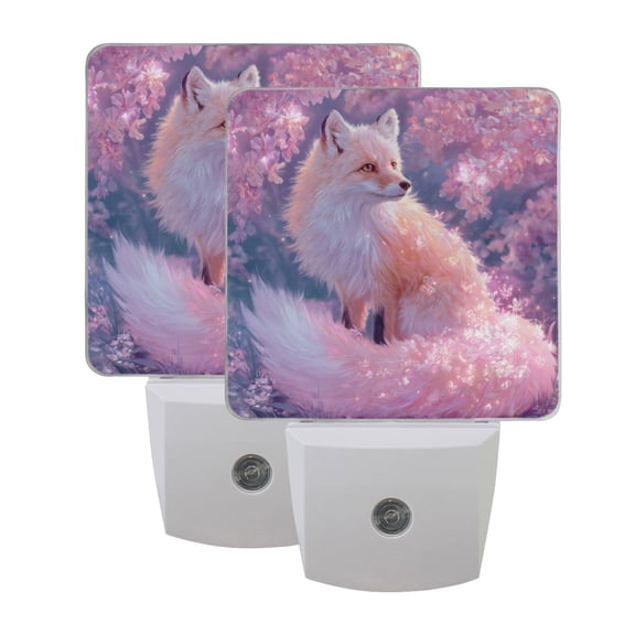 Night Light 3x4.5x1.4In LED Sensor Night Light Instruction Bedroom Baby Room Stairway Hallway Entry Night Light Pink Fox Plump Figure