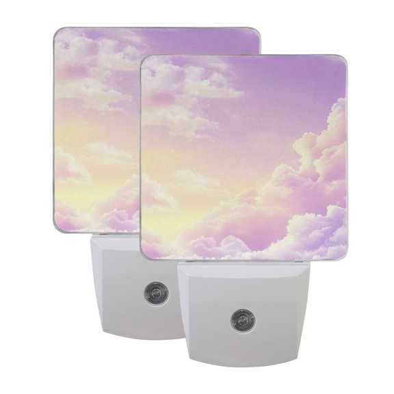 Night Light 3x4.5x1.4In LED Sensor Night Light Instruction Bedroom Baby Room Stairway Hallway Entry Night Light Pretty Purple Cloud