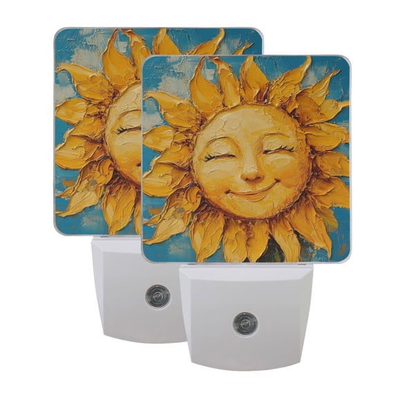 Night Light 3x4.5x1.4In LED Sensor Night Light Instruction Bedroom Baby Room Stairway Hallway Entry Night Light Pretty Smile Sun