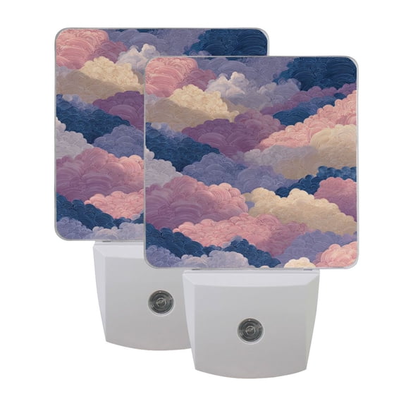 Night Light 3x4.5x1.4In LED Sensor Night Light Instruction Bedroom Baby Room Stairway Hallway Entry Night Light Purple Cloud Cartoon