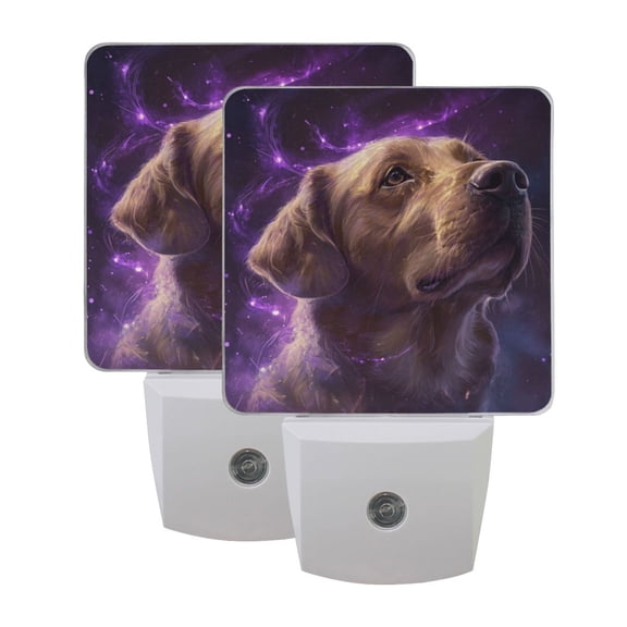 Night Light 3x4.5x1.4In LED Sensor Night Light Instruction Bedroom Baby Room Stairway Hallway Entry Night Light Purple Magic Dog