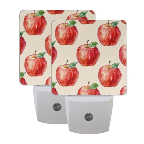 Night Light 3x4.5x1.4In LED Sensor Night Light Instruction Bedroom Baby Room Stairway Hallway Entry Night Light Red Apple