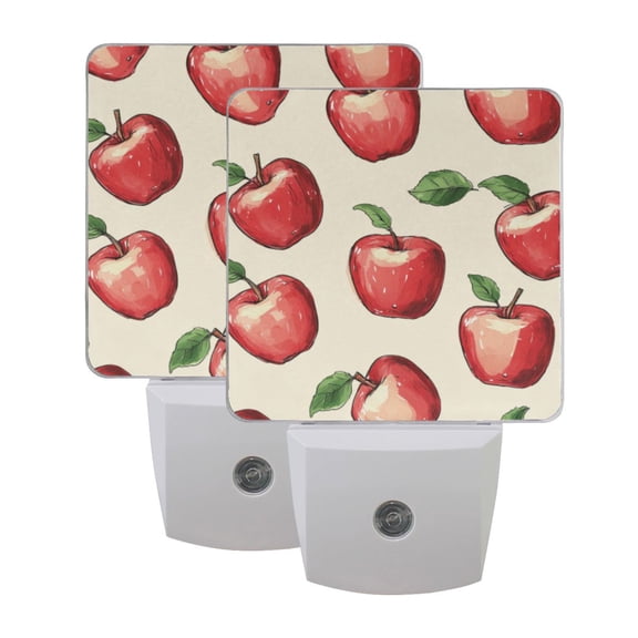 Night Light 3x4.5x1.4In LED Sensor Night Light Instruction Bedroom Baby Room Stairway Hallway Entry Night Light Red Apple