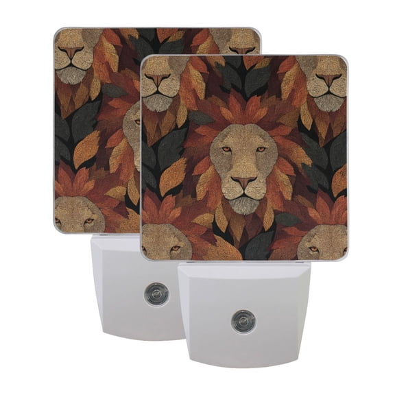 Night Light 3x4.5x1.4In LED Sensor Night Light Instruction Bedroom Baby Room Stairway Hallway Entry Night Light Red Lion