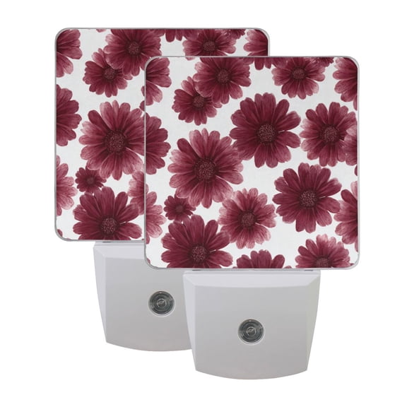 Night Light 3x4.5x1.4In LED Sensor Night Light Instruction Bedroom Baby Room Stairway Hallway Entry Night Light Seamless Pattern Maroon