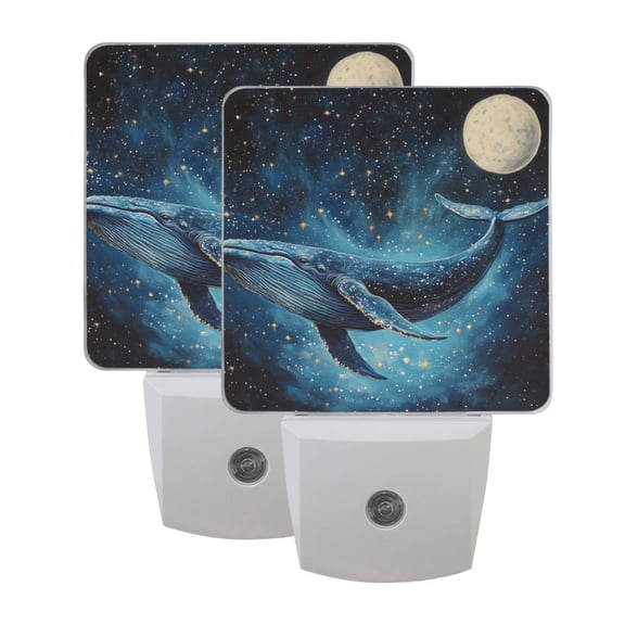 Night Light 3x4.5x1.4In LED Sensor Night Light Instruction Bedroom Baby Room Stairway Hallway Entry Night Light Starry Whale