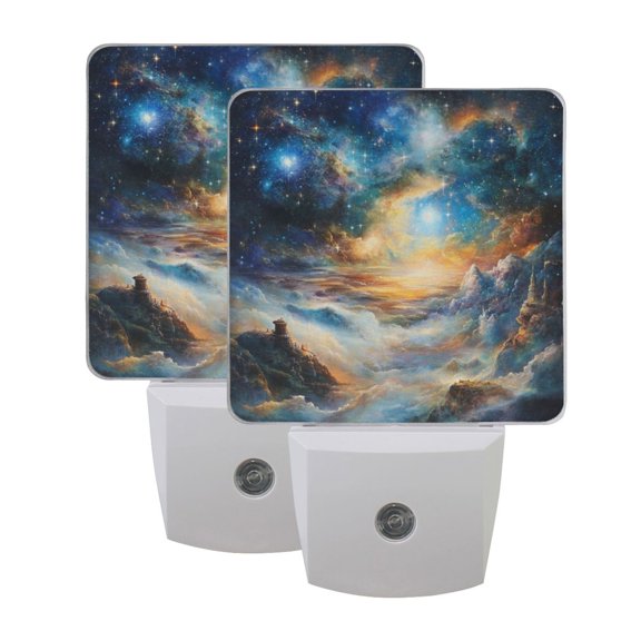 Night Light 3x4.5x1.4In LED Sensor Night Light Instruction Bedroom Baby Room Stairway Hallway Entry Night Light Super Beautiful Universe