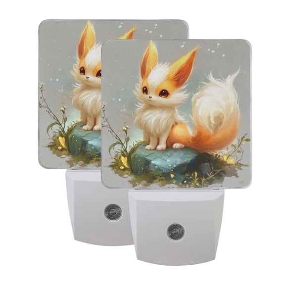 Night Light 3x4.5x1.4In LED Sensor Night Light Instruction Bedroom Baby Room Stairway Hallway Entry Night Light Super Cute Cartoon Fox
