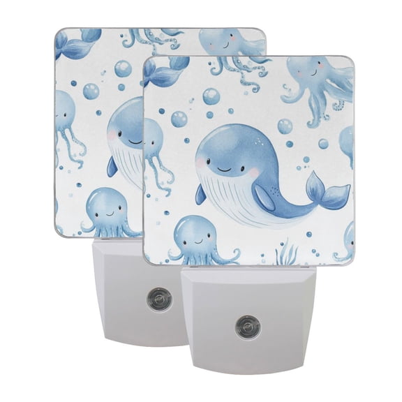 Night Light 3x4.5x1.4In LED Sensor Night Light Instruction Bedroom Baby Room Stairway Hallway Entry Night Light Super Cute Little Whale