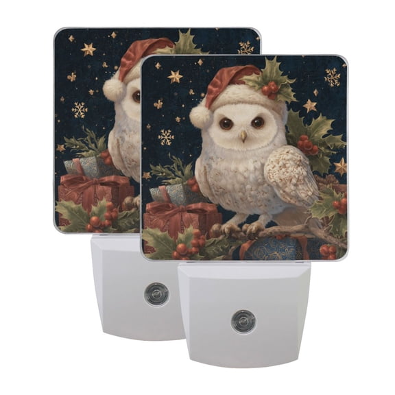 Night Light 3x4.5x1.4In LED Sensor Night Light Instruction Bedroom Baby Room Stairway Hallway Entry Night Light Warm Cute Christmas Owl
