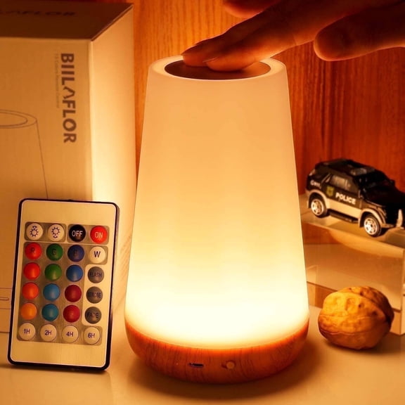 Night Light, 5 Brightness 13 RGB Colors Table Lamps for Bedroom, 3 color Variation Modes Bedside Desk Lamp with USB Port, Portable Small Touch Night Light with Hook for Gatherings, Picnics