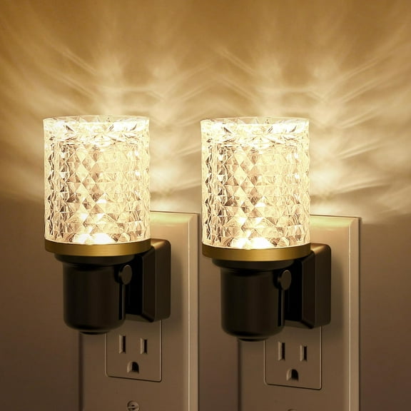 Night Light Amber, Dimmable Night Lights Plug into Wall, Auto On/Off Light Sensor Nightlight, 0-100LM Brightness LED Night Light, Bathroom Hallway Bedroom Decoration