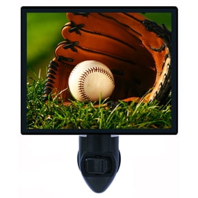 Night Light - Ball and Glove. | Baseball Theme, Includes Free Switchable Insert, 4W Bulb, E12 Base