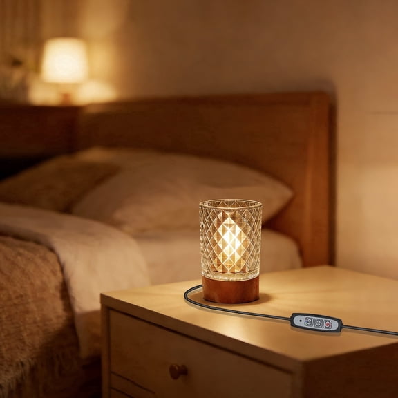 Night Light Bedside Lamp Touch and Dimmable Tabletop Brightness Adjustable for Adults, in Bed at Night Put on Table, Headboard, Dorm,Bedroom (Diamond Pattern)