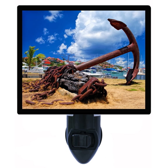 Night Light - Boatyard Anchor. | Nautical Theme, Includes Free Switchable Insert, 4W Bulb, E12 Base