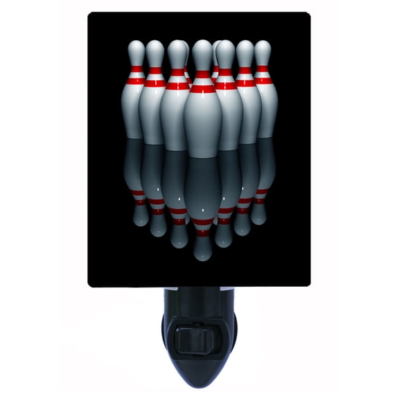 Night Light - Bowling. | Bowling Theme, Includes Free Switchable Insert, 4W Bulb, E12 Base