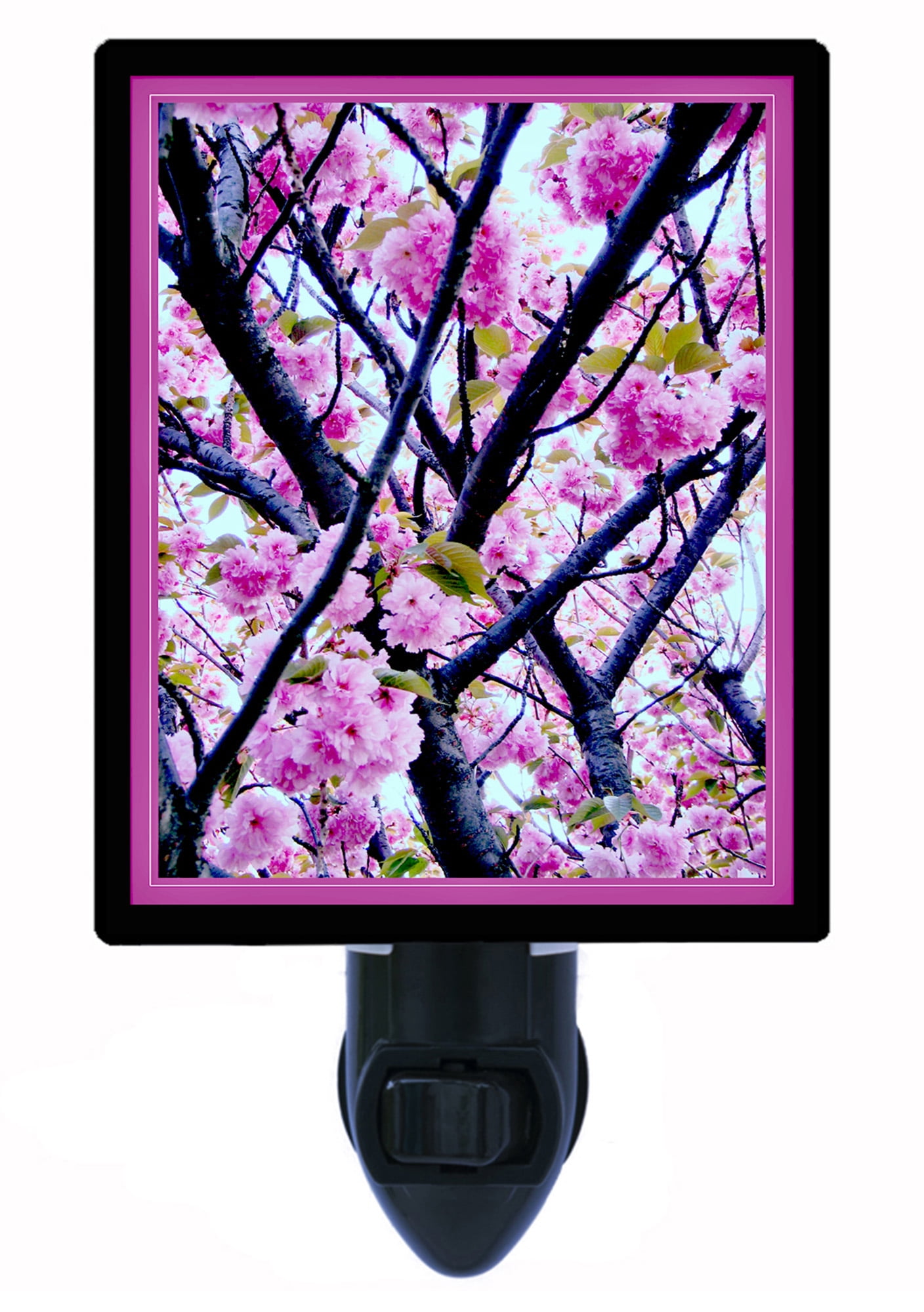 Night Light - Cherry Blossoms. | Spring Theme, Includes Free Switchable Insert, 4W Bulb, E12 Base