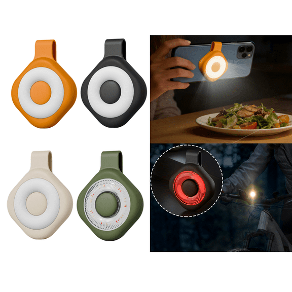 Night Light Clip For Badge Multi-Use Reading Purse And Camping Light,Square,Black