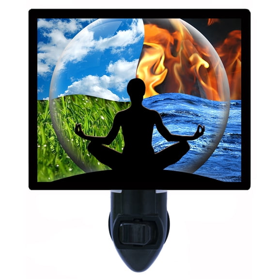 Night Light - Control Emotions. | Yoga Theme, Includes Free Switchable Insert, 4W Bulb, E12 Base