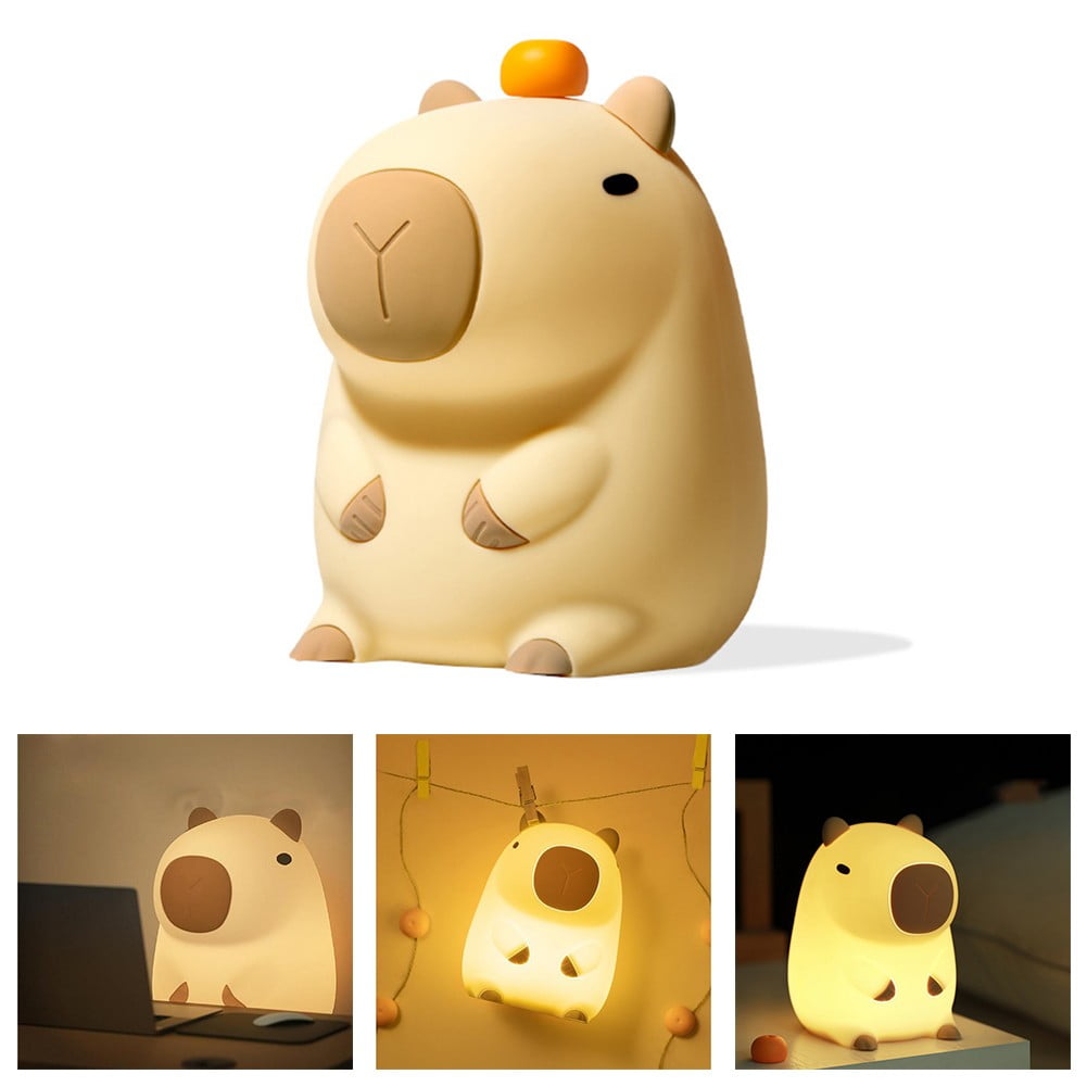 Cute Cartoon Night Light with Timer Adorable Appearance Dimmable Soft  Silicone Capybara Animal Lamp Bedside Light – the best products in the Joom  Geek online store