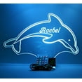 thumbnail image 1 of Night Light Up Desk Table Lamp LED Personalized Free Engraved Dolphin, Our Newest Feature, Most Popular, With Remote 16 Colors Energy Efficient, Great Gift, 1 of 11