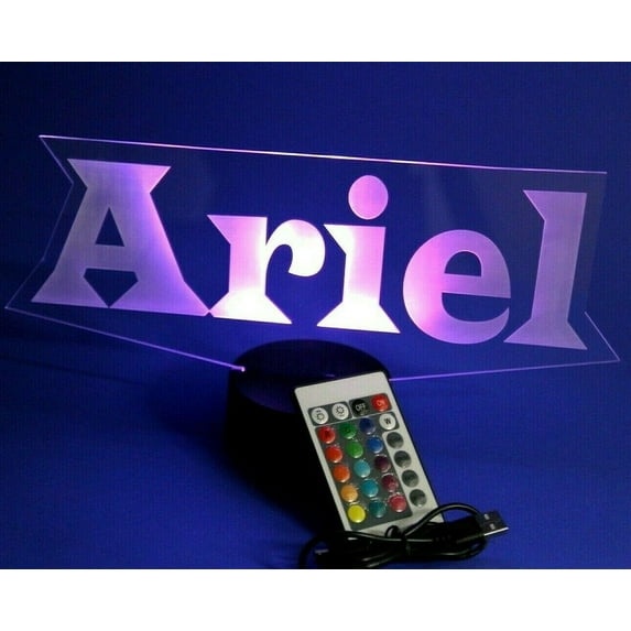Night Light Up Desk Table Lamp LED Personalized Free Engraved Name Light With Your Name, Our Newest Feature, Most Popular, It's Wow, with Remote 16 Colors Energy Efficient, Great Gift