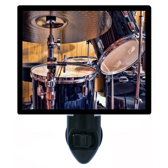 Night Light - Drums. | Music Themed Theme, Includes Free Switchable Insert, 4W Bulb, E12 Base