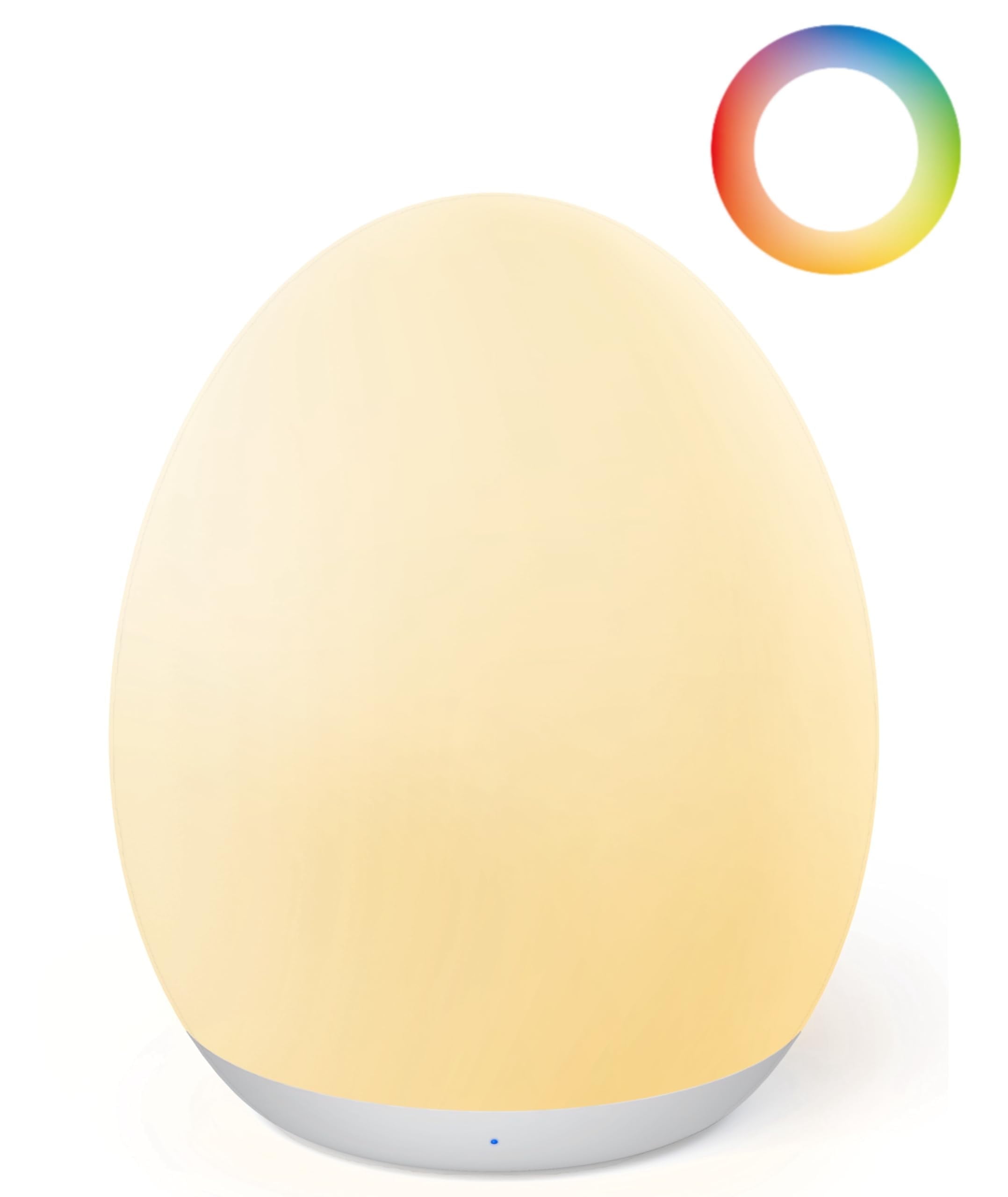 Night Light, Egg Light for Nursery with 7 RGB Colors Changeable \u0026 Stepless Dimming, Rechargeable Tap Light with 1h Timer \u0026 Touch Control, Portable Night Light for Babies BPA Free