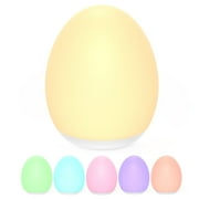 Night Light, Egg Light for Nursery with 7 RGB Colors Changeable & Stepless Dimming, Rechargeable Tap Light with 1h Timer & Touch Control, Portable Night Light for Babies BPA Free