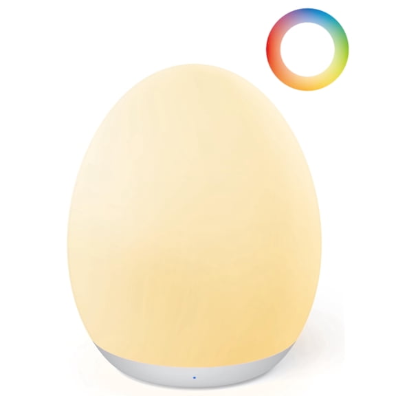 Night Light, Egg Light for Nursery with 7 RGB Colors Changeable & Stepless Dimming