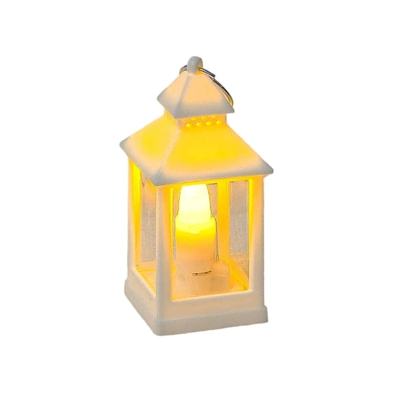 Night Light, Flameless Led Lantern with Retro Kerosene Lamp Design, Mini Plastic Tabletop Hanging Decor, Battery Operated Warm Glow Nightlight for Home, Party, Dollhouse, 2.56"X1.18"