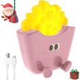 thumbnail image 1 of Night Light, Fries Silicone Squishy Night Lamp with Timer, Bedside Touch Lamp with 3 Level Brightness, Table Decor Nightlight Fun Gifts for Kids, Breastfeeding,Pink, 1 of 7